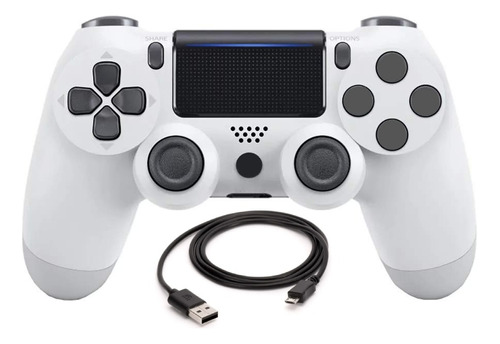 Control Joystick Para Ps4 Pc Celular Blanco + Cable Usb