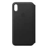 Funda Tipo Libro De Cuero Para iPhone XS Max - Negra