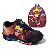 Tenis De Led Infantil Masculino Naruto Mais Mochila