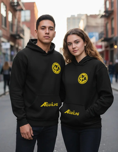 Sudadera Club América Águilas Unisex Hoodie Negra Hoodie 3