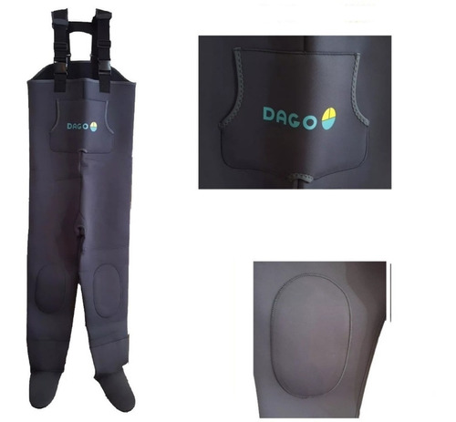 Wader Dago De  Neoprene 3mm Gris Vadeo Reforzado