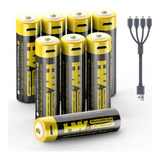 Baterías Aa Recargables Usb Hw, Iones De Litio, 1,5 V, Salid
