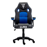 Cadeira Gamer Preta E Azul Jungle Clanm Cor Preto Material Do Estofamento Couro Sintético