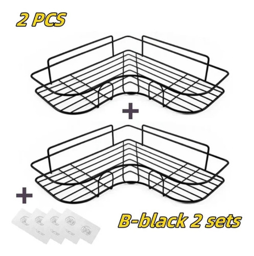 Esquinero Organizador Ducha Baño Adhesivo Set X2 Inoxidable 