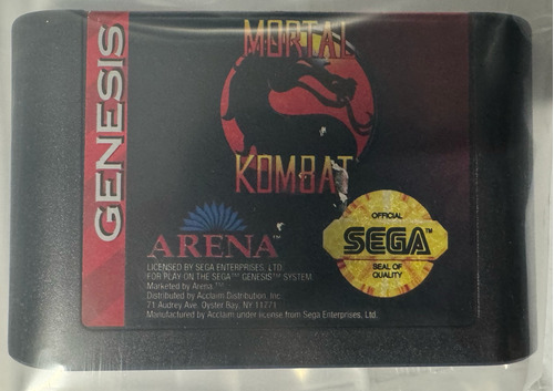 Jogo Mortal Kombat Original Sega Genesis / Mega Drive