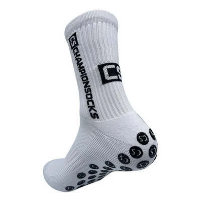 De Medias Largas Deportivas De Fútbol Antideslizantes 1 Par Blanco 23cm