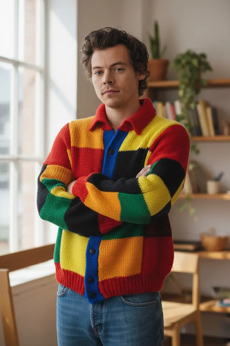 Cárdigan Suéter Harry Styles 2xl A 6xl Multicolor Premium