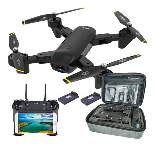 Drone Plegable Con Doble Cámara Wifi 1080p Full Hd Dm107s