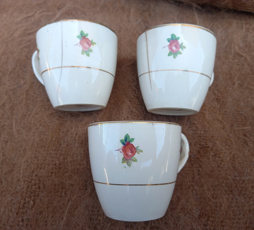 3 Tazas De Cafe - En Porcelana France Sarreguemines