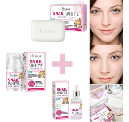 Kit Anti Acne Aclarador Hidratante Con Baba De Caracol