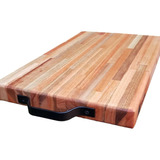 Tabla Picar Madera Eucalipto 50x40x4cm Asado Manija Herrajes