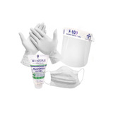 Kit Sanitario N°1: Desinfectante+guantes+tapabocas+mascara
