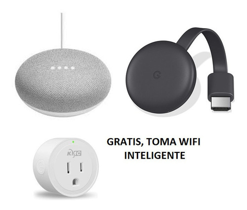 Kit Google Home Mini Y Chromecast 3 Smart Tv Domotica