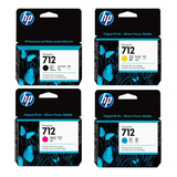 Combo Cartucho Hp 712 Cmyk 38ml, 29ml  Para T250/650/210/230