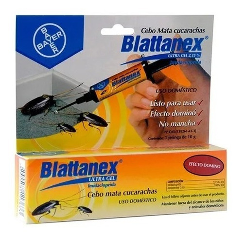 Gel Cebo Jeringa Mata Cucarachas Bayer Blattanex X 10 Gr 