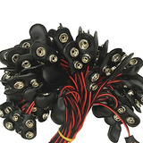 100ea Plasmo Complemento Batería De 9v Botón Conector Negro 