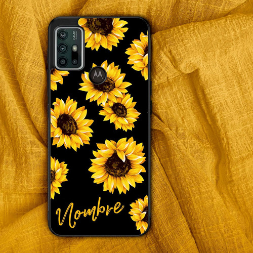 Funda Tpu Motorola Girasoles Sunflowers Personalizado Nombre