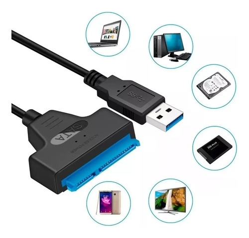 Cabo Usb 3.0 Para Sata Leitor Hd Ssd 2.5