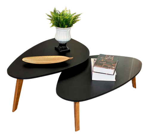 Demoglass Conjunto De Mesa Orgânica Paris Black Cor Preto 