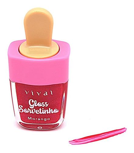 Gloss Sorvetinho Morango Vivai 7ml Brilho Labial