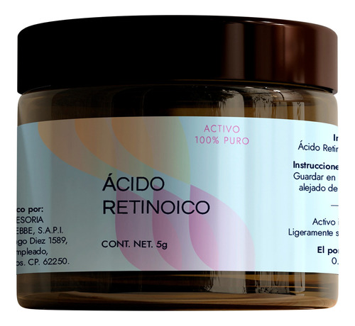 Ácido Retinoico Puro 5 G, Vita, Elab. 1 L Exfoliante O Serum Tipo De Piel Toda