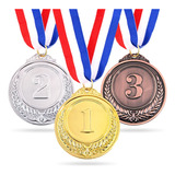 12pzs Medallas Metal De Oro Plata Bronce Deportivas