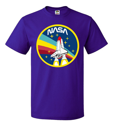 Playera Camiseta Logo Nasa Morada Espacio Cohete  + Regalo