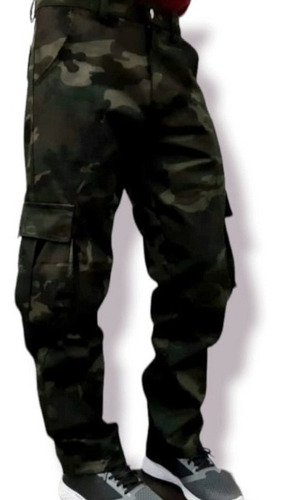 Pantalon Cargo Camuflado Verde