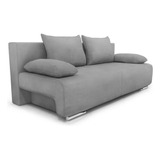 Sofa Cama 2 Plazas 2 Cuerpos Baul Living Color Gris