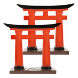 Mini Puerta Torii Gate Japonesa Para El Hogar, 2 Unidades