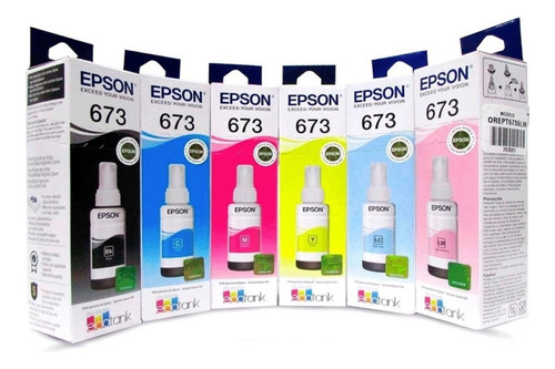 Kit Tinta Epson 673 Original X6 Colores L850 L805 L800 L1800