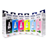 Kit Tinta Epson 673 Original X6 Colores L850 L805 L800 L1800