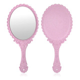 Espejo De Mano Rosa Vintage Con Asa, Espejo De Mano Pequeño