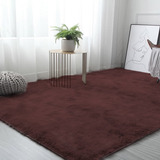 Tapete Decorativo Tipo Shag 200x160cm Peludo Antideslizante Color Chocolate