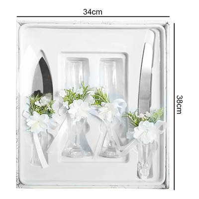 Copas Utensilios Palas Cortar Pastel Bodas Xv Años Set 4 Pzs Color Transparente | Envío gratis