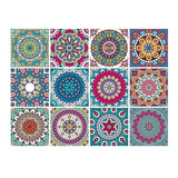 12u Azulejos Adhesivos 3d Pack Mosaicos Mandalas Relieve 