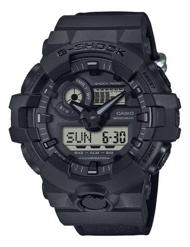 Reloj Casio Negro Wr200 G-shock Ga-700bce-1a Malla De Tela