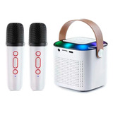 Karaoke Y1 Bocina Con Luz Dos Microfonos Con Efectos De Voz