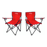 Silla Plegable Rojo Adir 10856 Acampar Playa Jardín 2 Pzs