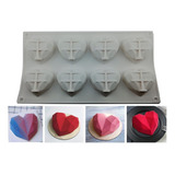 Molde Silicon 8 Diamantes Corazones Prisma Postres Chocolate