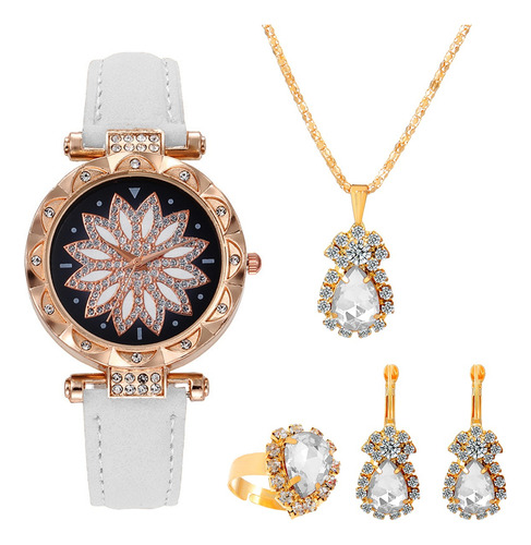 5 Piezas Moda De Las Señoras Reloj Set De Regalo Para Mujer 