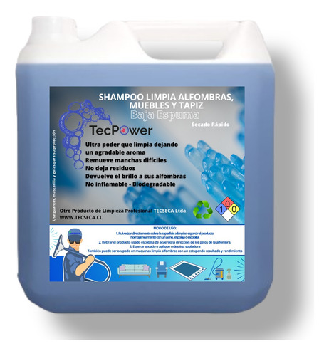 Shampoo Concentrado Espuma Controlada Lavado Alfombras 5lts