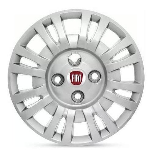 Juego 4 Tazas Rodado 13 Fiat Uno Y Fiorino Fire Logo Rojo