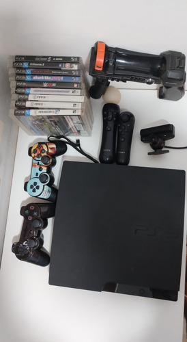 Playstation 3 Como Nueva Con Kit Move, Blaster Y 9 Juegos