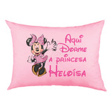 Fronha Rosa Travesseiro Personalizada Minnie Com Nome M2