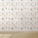 Papel De Parede Lavável Quarto Menina Castelo Pincesas 1m