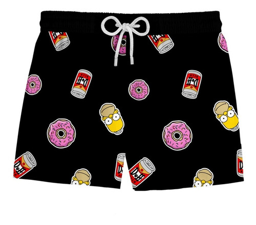 Short Bermuda Praia Masculino Homer Simps Duff Donut Ref246