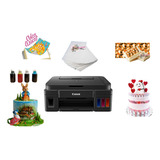 150 Obleas +  Tinta Comestible + Impresora Canon + Regalos