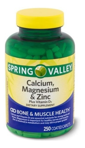 Calcio Magnesio Zinc + Vitamina D3 250 Caps Multivitaminico! Sabor Neutro