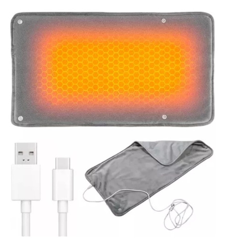 Almohadilla Manta Cama Calienta Cuerpo Manos Espalda Usb 5v Color Gris Guatero/manta